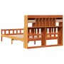 Cama con estantería sin colchón madera maciza marrón 150x200 cm