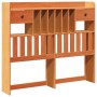 Cama con estantería sin colchón madera maciza marrón 150x200 cm