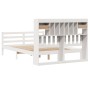 Cama con estantería sin colchón madera maciza blanca 140x190 cm