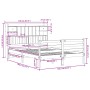 Cama con estantería sin colchón madera maciza blanca 140x190 cm