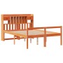 Cama con estantería sin colchón madera maciza marrón 160x200 cm
