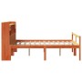Cama con estantería sin colchón madera maciza marrón 160x200 cm
