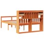 Cama con estantería sin colchón madera maciza marrón 160x200 cm