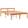Cama con estantería sin colchón madera maciza marrón 160x200 cm