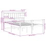 Cama con estantería sin colchón madera maciza marrón 160x200 cm