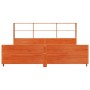 Cama sin colchón madera maciza de pino marrón cera 200x200 cm