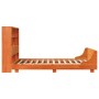 Cama sin colchón madera maciza de pino marrón cera 140x200 cm