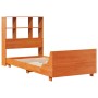 Estructura de cama sin colchón madera de pino marrón 90x200 cm