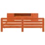 Cama sin colchón madera maciza de pino marrón cera 200x200 cm