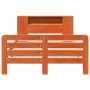 Cama sin colchón madera maciza de pino marrón cera 140x190 cm