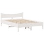 Estructura de cama sin colchón madera de pino blanca 140x200 cm