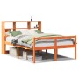 Cama con estantería sin colchón madera maciza marrón 150x200 cm