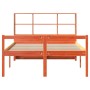 Cama con estantería sin colchón madera maciza marrón 150x200 cm