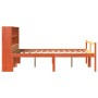 Cama con estantería sin colchón madera maciza marrón 150x200 cm