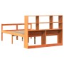 Cama con estantería sin colchón madera maciza marrón 150x200 cm