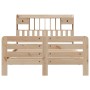 Cama con estantería sin colchón madera maciza de pino 140x200cm