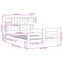 Cama con estantería sin colchón madera maciza de pino 140x200cm