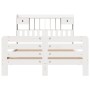 Cama con estantería sin colchón madera maciza blanca 160x200 cm