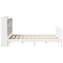 Cama con estantería sin colchón madera maciza blanca 160x200 cm