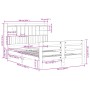 Cama con estantería sin colchón madera maciza blanca 160x200 cm