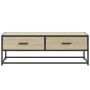 Mesa de centro madera ingeniería metal roble Sonoma 100x50x35cm