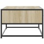 Mesa de centro madera ingeniería metal roble Sonoma 100x50x35cm