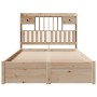 Cama con estantería sin colchón madera maciza de pino 135x190cm