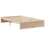 Cama con estantería sin colchón madera maciza de pino 135x190cm