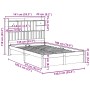 Cama con estantería sin colchón madera maciza de pino 135x190cm