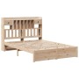 Cama con estantería sin colchón madera maciza de pino 150x200cm