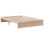 Cama con estantería sin colchón madera maciza de pino 150x200cm