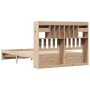 Cama con estantería sin colchón madera maciza de pino 150x200cm