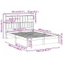 Cama con estantería sin colchón madera maciza de pino 150x200cm
