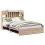 Cama con estantería sin colchón madera maciza de pino 160x200cm