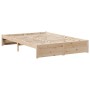 Cama con estantería sin colchón madera maciza de pino 160x200cm