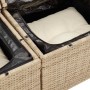 Juego de sofás jardín con cojines 6 pzas ratán sintético beige