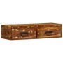 Mueble de TV de pared madera maciza reciclada 80x30x19 cm