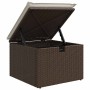 Set comedor de jardín 5 piezas y cojines ratán sintético marrón