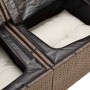 Set comedor de jardín 5 piezas y cojines ratán sintético marrón