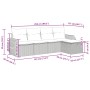 Set comedor de jardín 5 piezas y cojines ratán sintético marrón