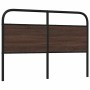 Cabecero de acero y madera de ingeniería marrón roble 135 cm