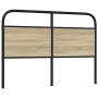 Cabecero de acero y madera de ingeniería roble Sonoma 120 cm