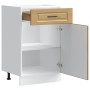 Mueble bajo de cocina porto roble artesano madera reconstituida
