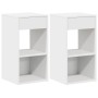 Mesillas de noche con cajón 2 uds blanco 35x34x66,5 cm