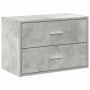 Armario con 2 cajones gris cemento 60x31x40cm madera ingeniería