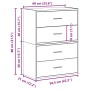 Armarios con 2 cajones 2 uds roble artesanal 60x31x40 cm