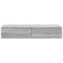 Estante de pared con cajones madera contrachapada sonoma gris