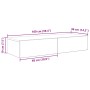 Estante de pared con cajones madera contrachapada sonoma gris