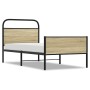 Estructura de cama sin colchón 75x190 cm madera roble Sonoma