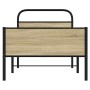 Estructura de cama sin colchón 75x190 cm madera roble Sonoma